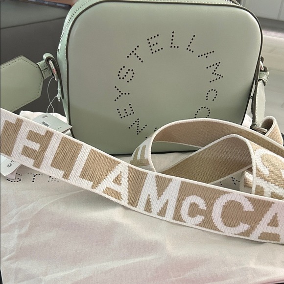 Stella McCartney Camera Bag Sage Green Perforated Logo MSRP 895 - Picture 3 of 6